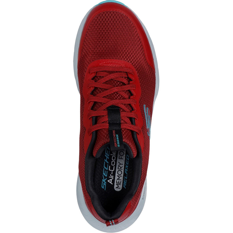 Skechers Edgeride Rekze Herren Sneaker Aus Textil In Bordeauxrot/Grau