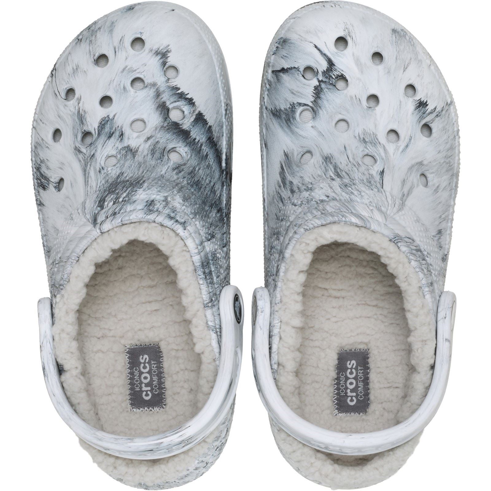 Crocs Classic Lined Clog Thermoplastische Damen Graue Wirbel Clogs