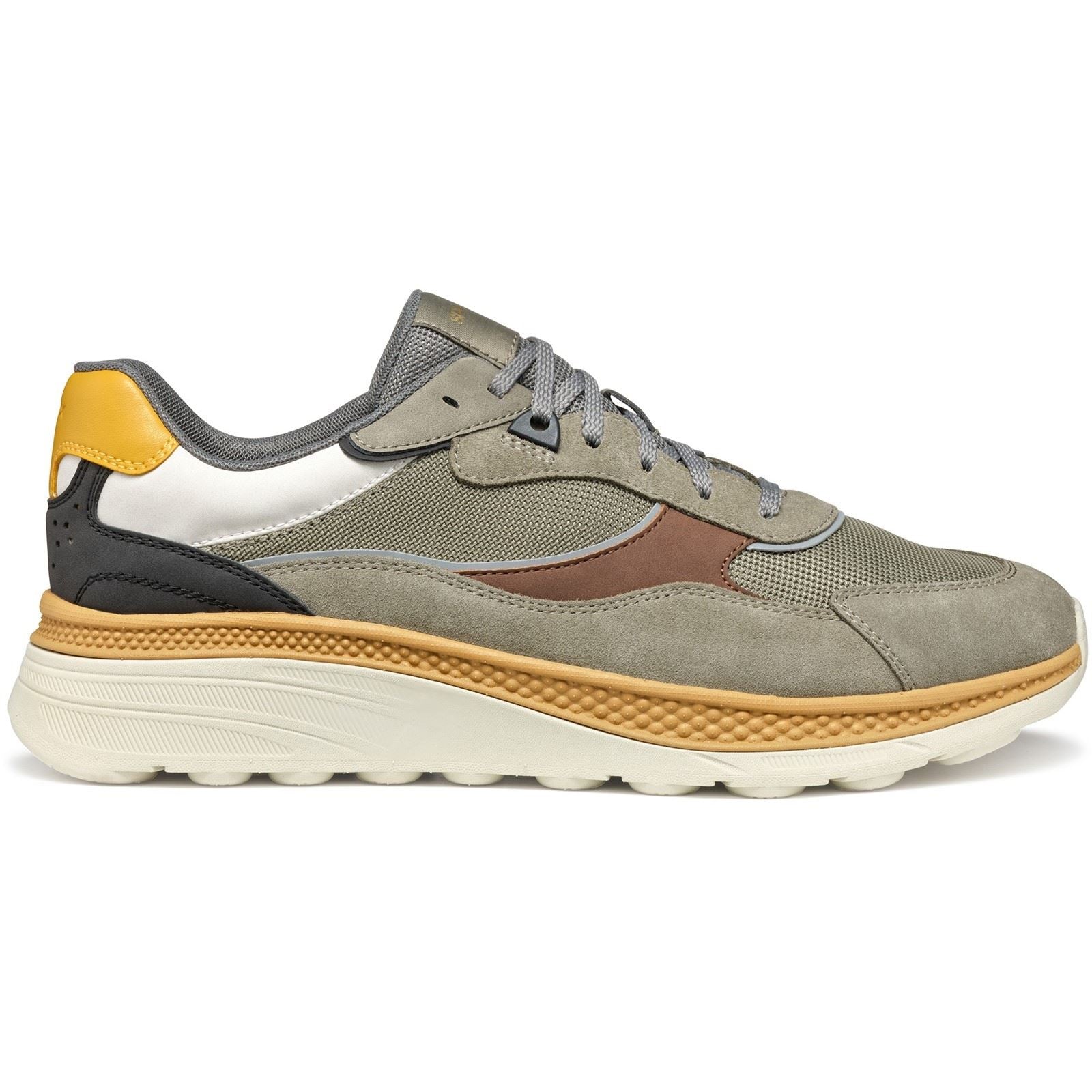 Geox U SPHERICA ACTIF X1 Polyester Mischgewebe Herren Sneaker In Salbei/Braun