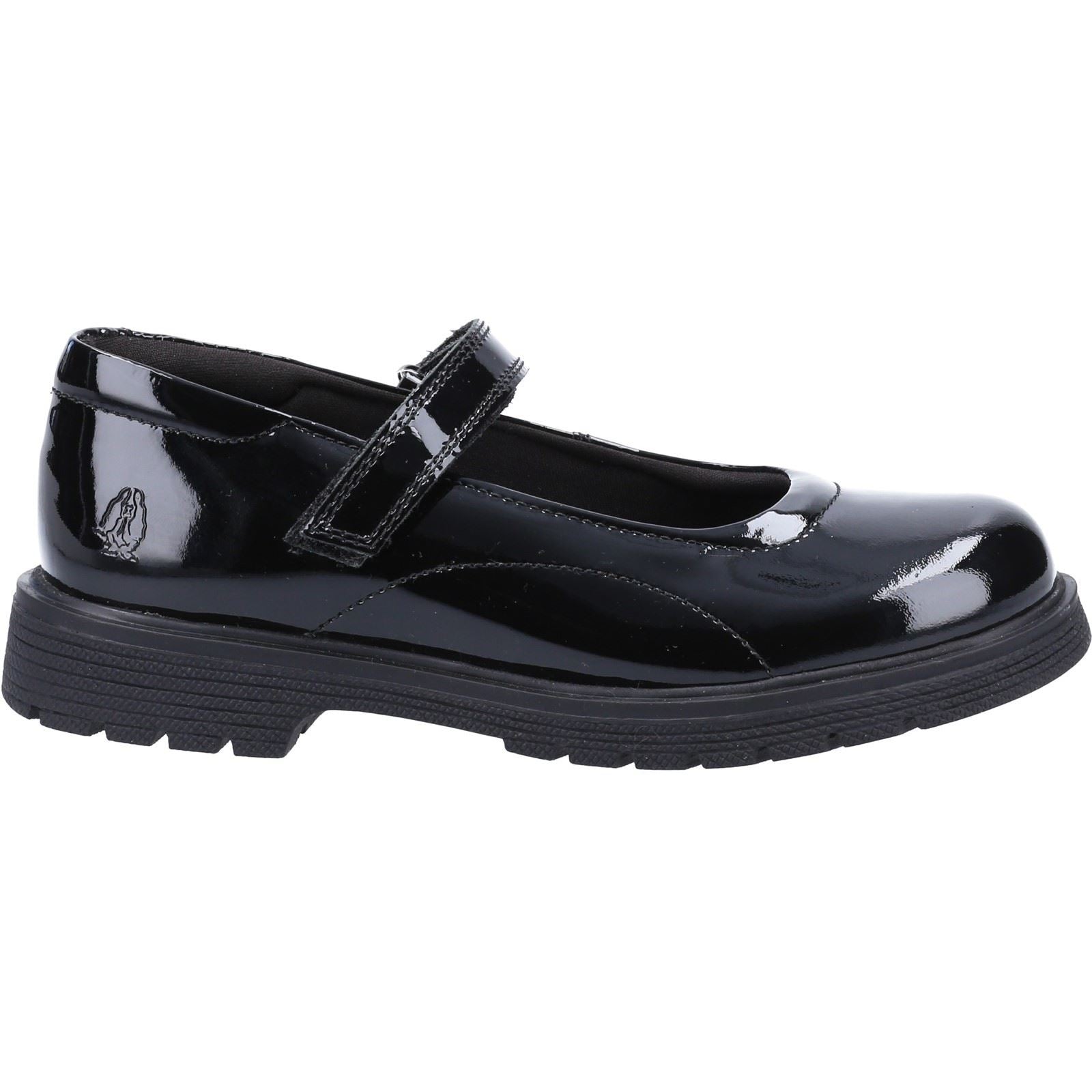 Hush Puppies Tally Senior Patent Mädchenschuhe Aus Schwarzem Lackleder