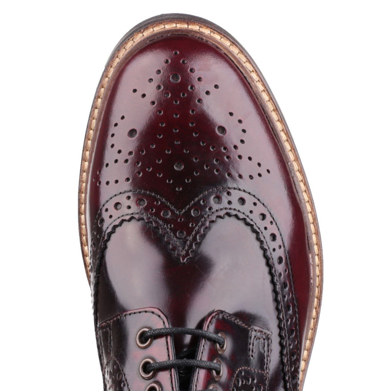 Base London Woburn Leder Herren Bordo Brogues Schuhe
