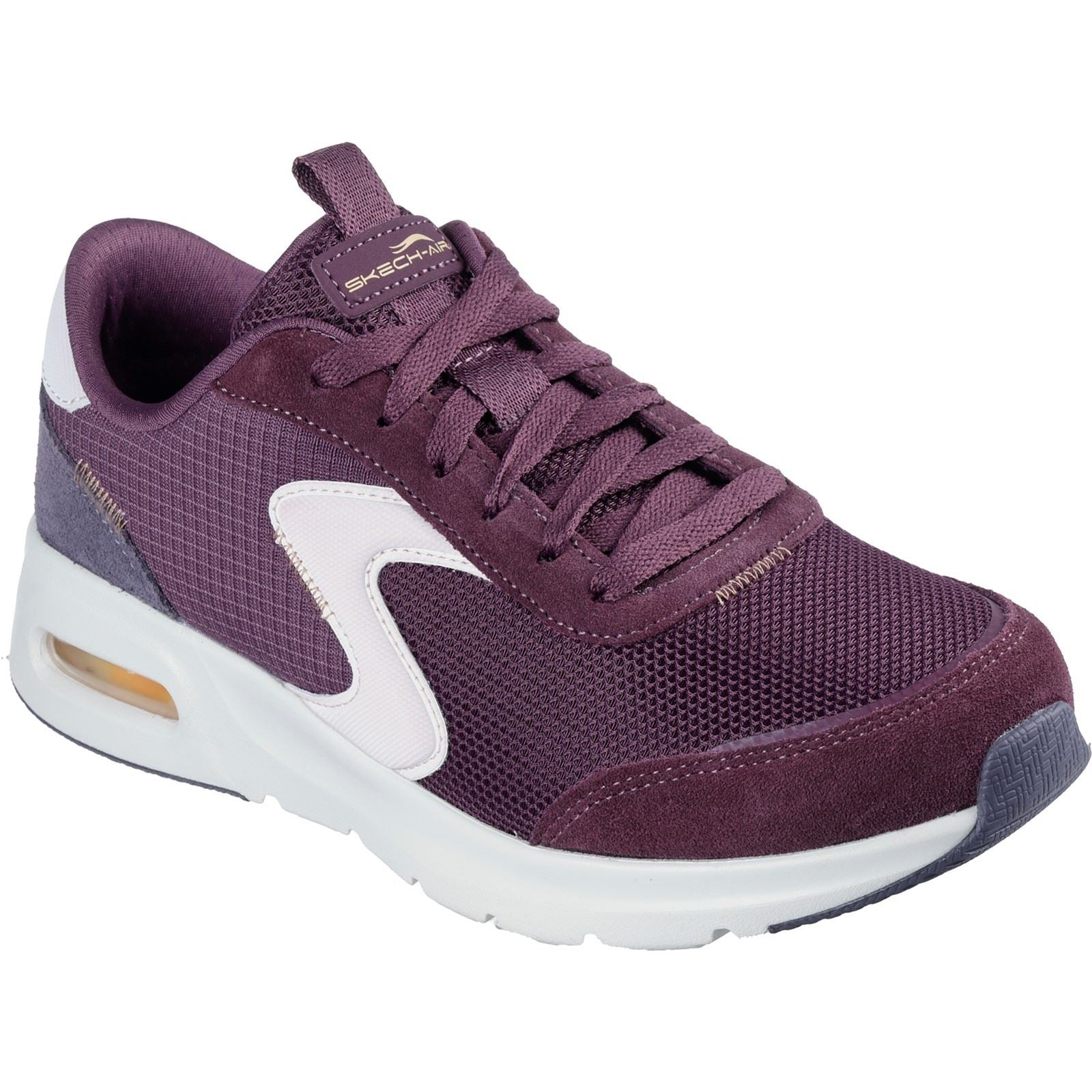 Skechers Skech-Air Court Air Wave Leder Damen Sneaker In Burgunderrot/Multi