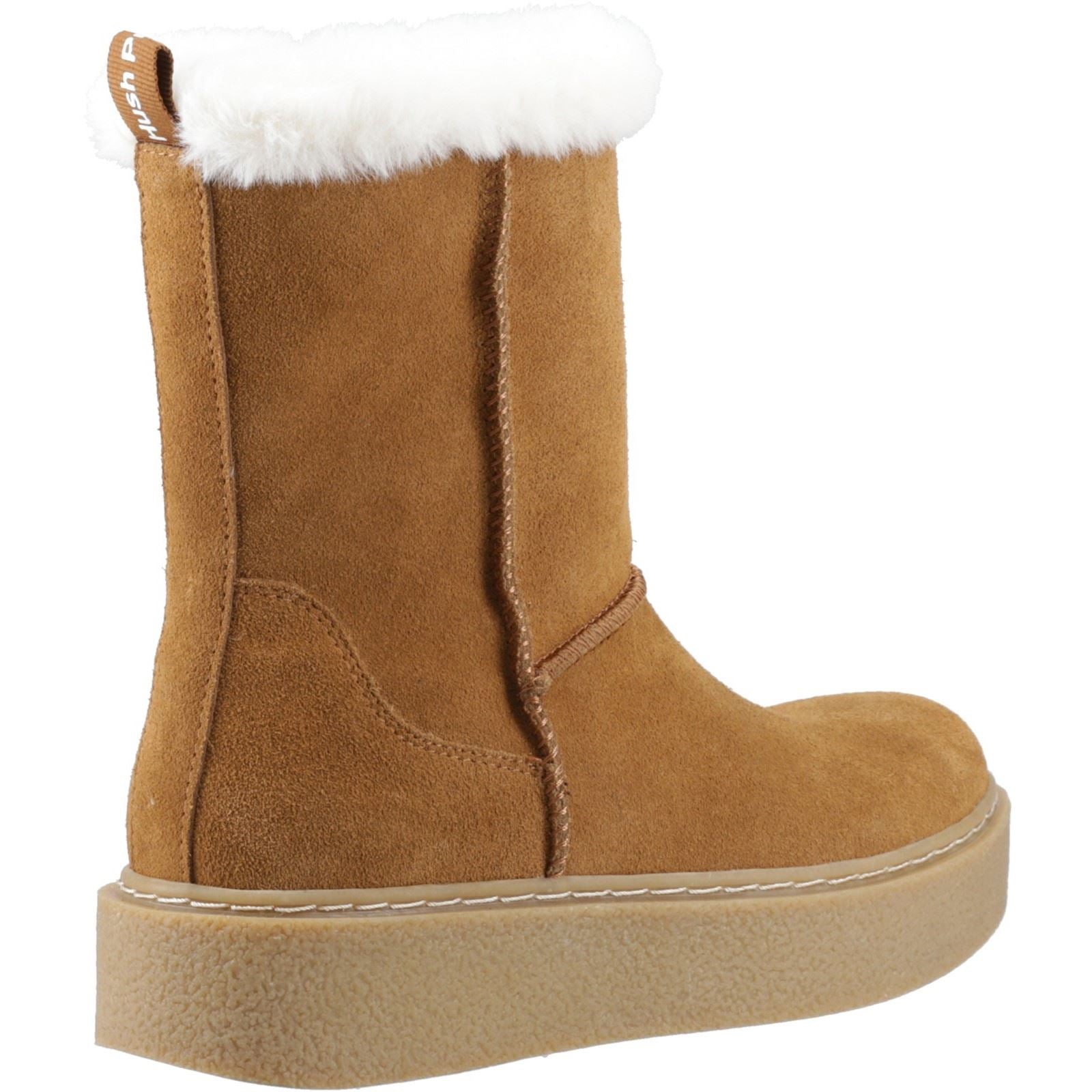 Hush Puppies Becca Mid Damen Wildleder Stiefel in Tan