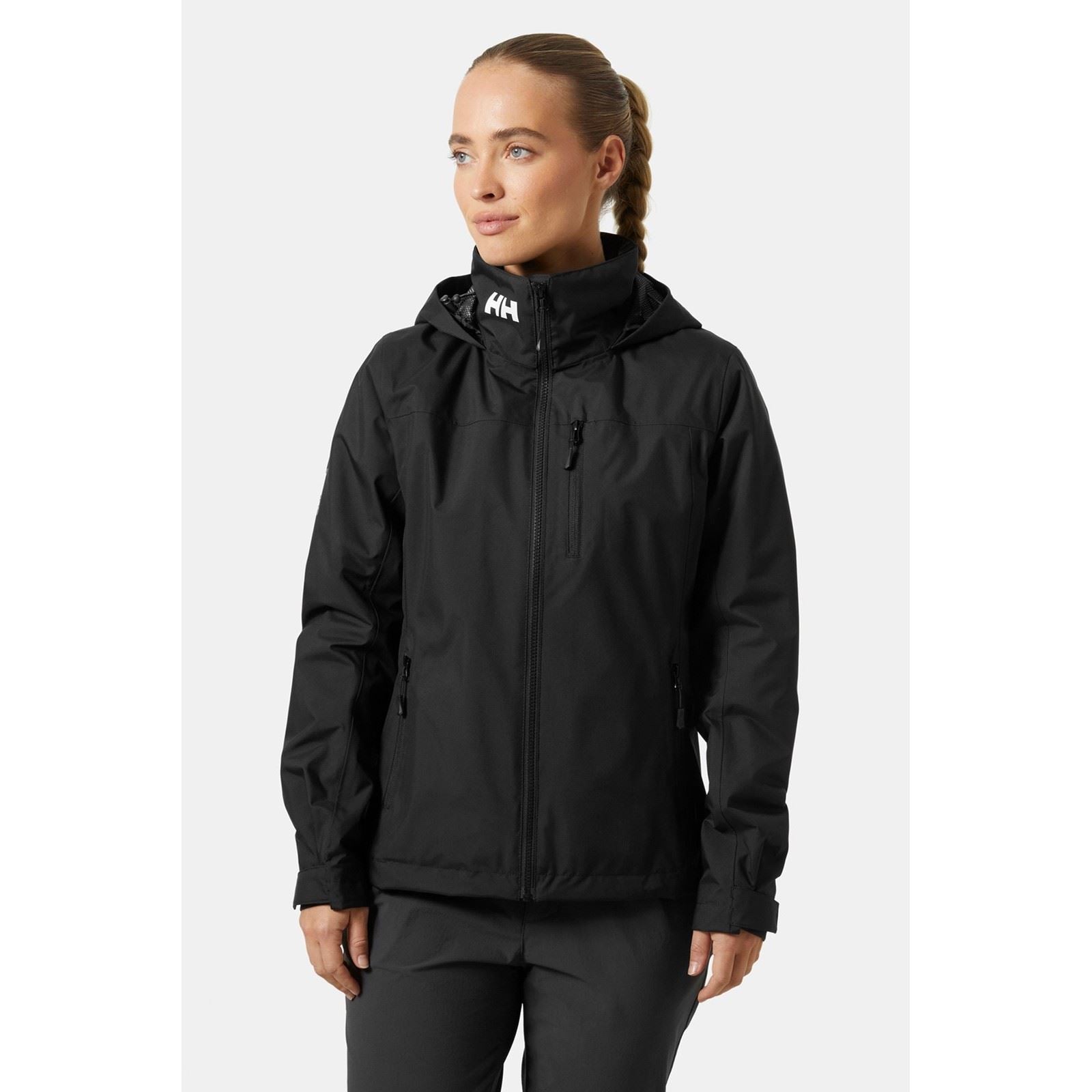 Helly Hansen Sport Crew Hooded Midlayer Sailing Jacket 2.0 Damen Schwarze Segeljacke