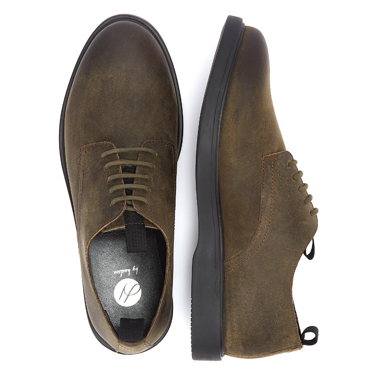 Hudson Barnstable Khaki Leder Herren Schnürschuhe In Grün