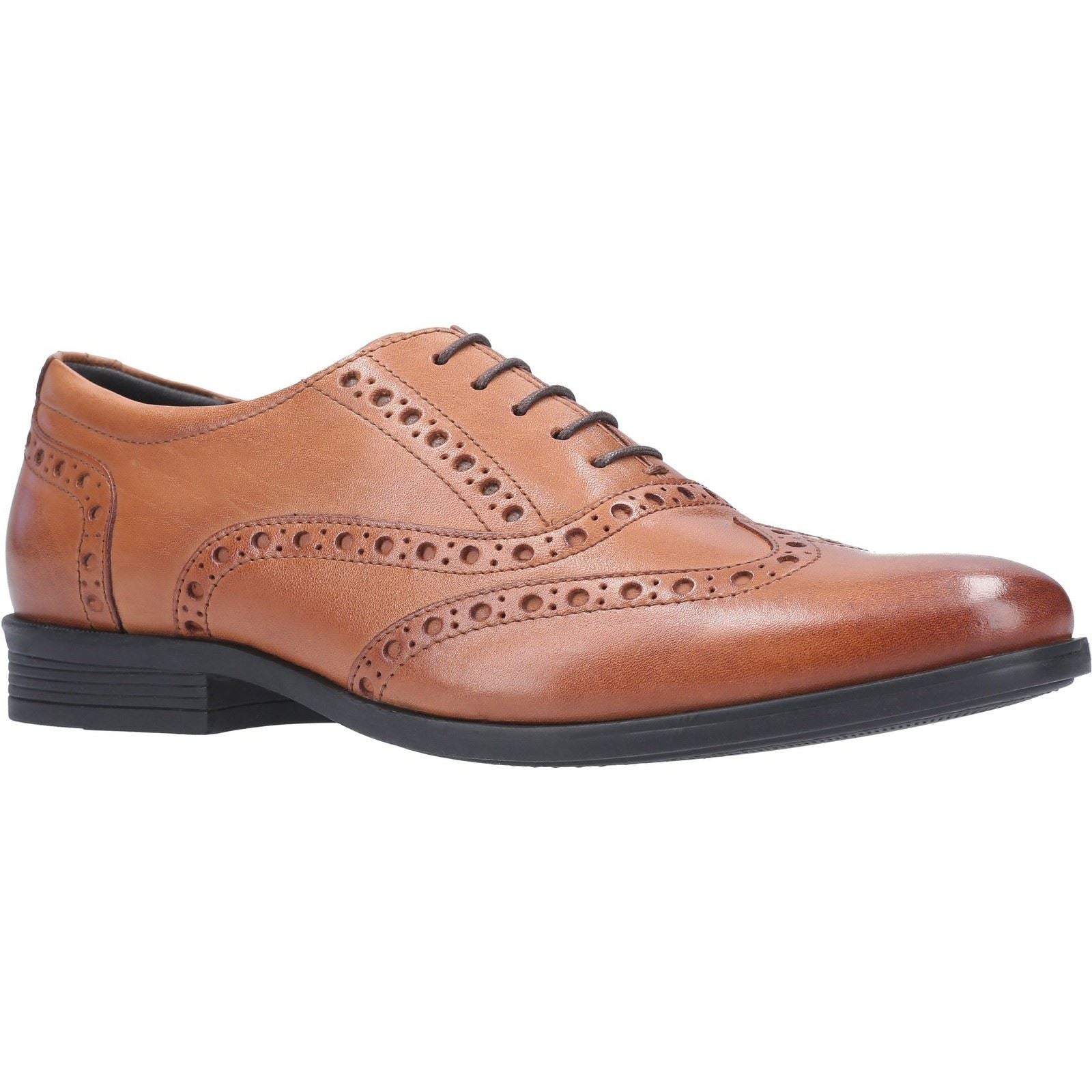 Hush Puppies Oaken Leder-Herrenschuhe In Dunkelbraun Mit Brogue-Muster