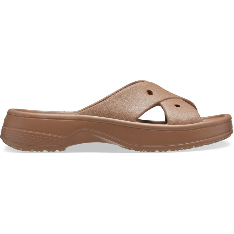 Crocs Classic Cross Strap Thermoplastische Damenmilchschokoladensandalen