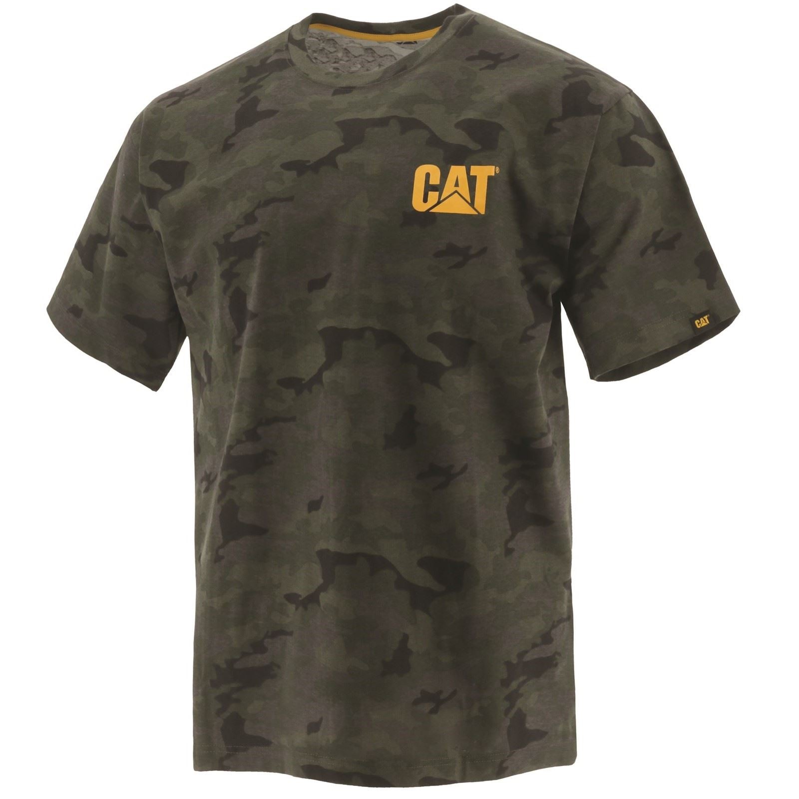 Caterpillar W05324 Trademark Baumwoll Herren Grüne Kurzarm T-Shirts