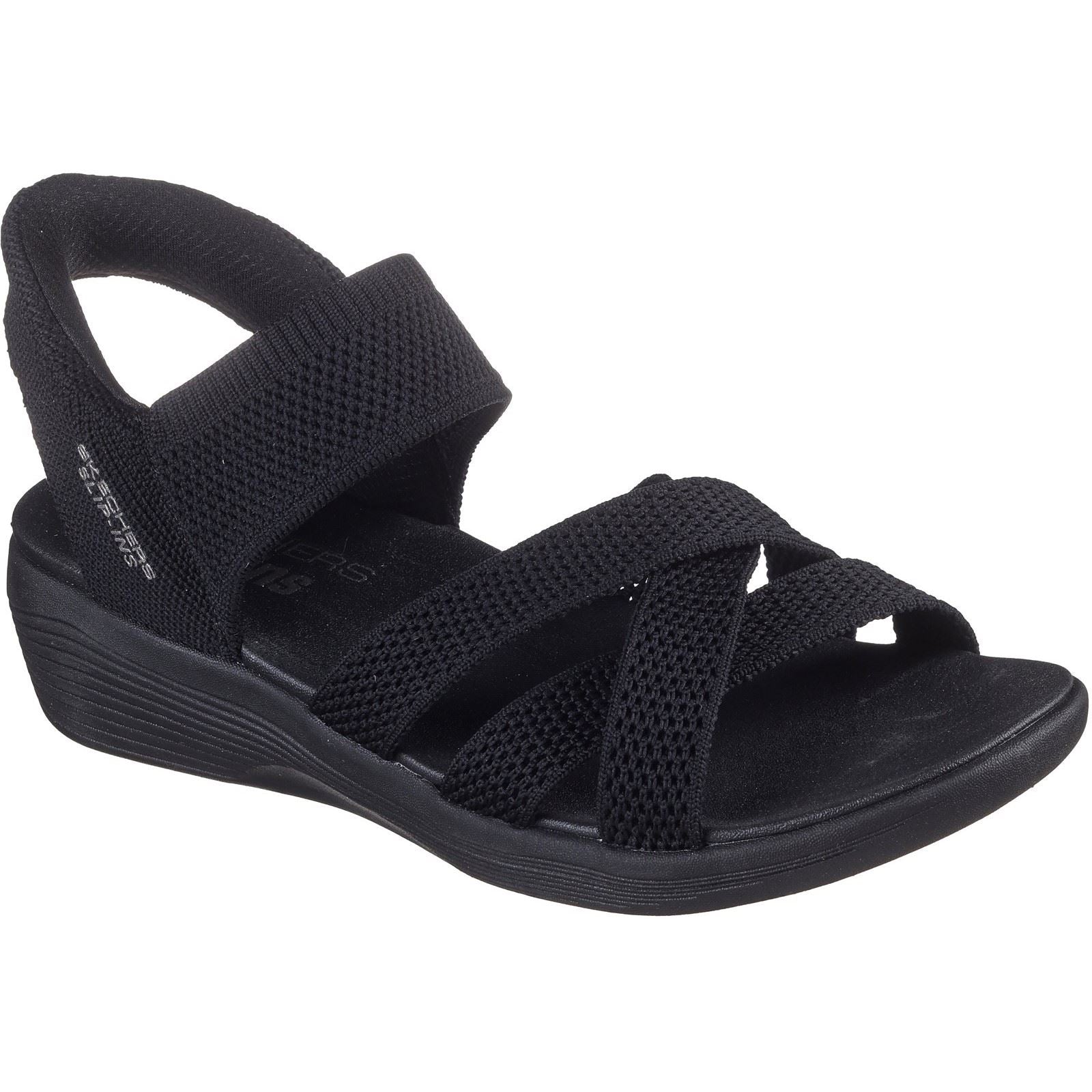 Skechers Arya - Cooling Off Polyester Damen Schwarze Sandalen