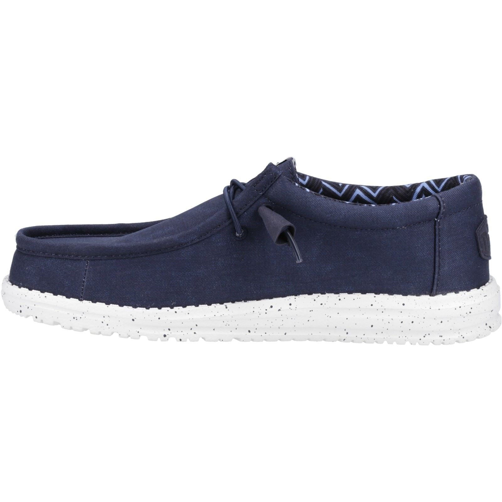 HEYDUDE Wally Canvas 100% Baumwolle Herren Dunkleblaue Bootsschuhe