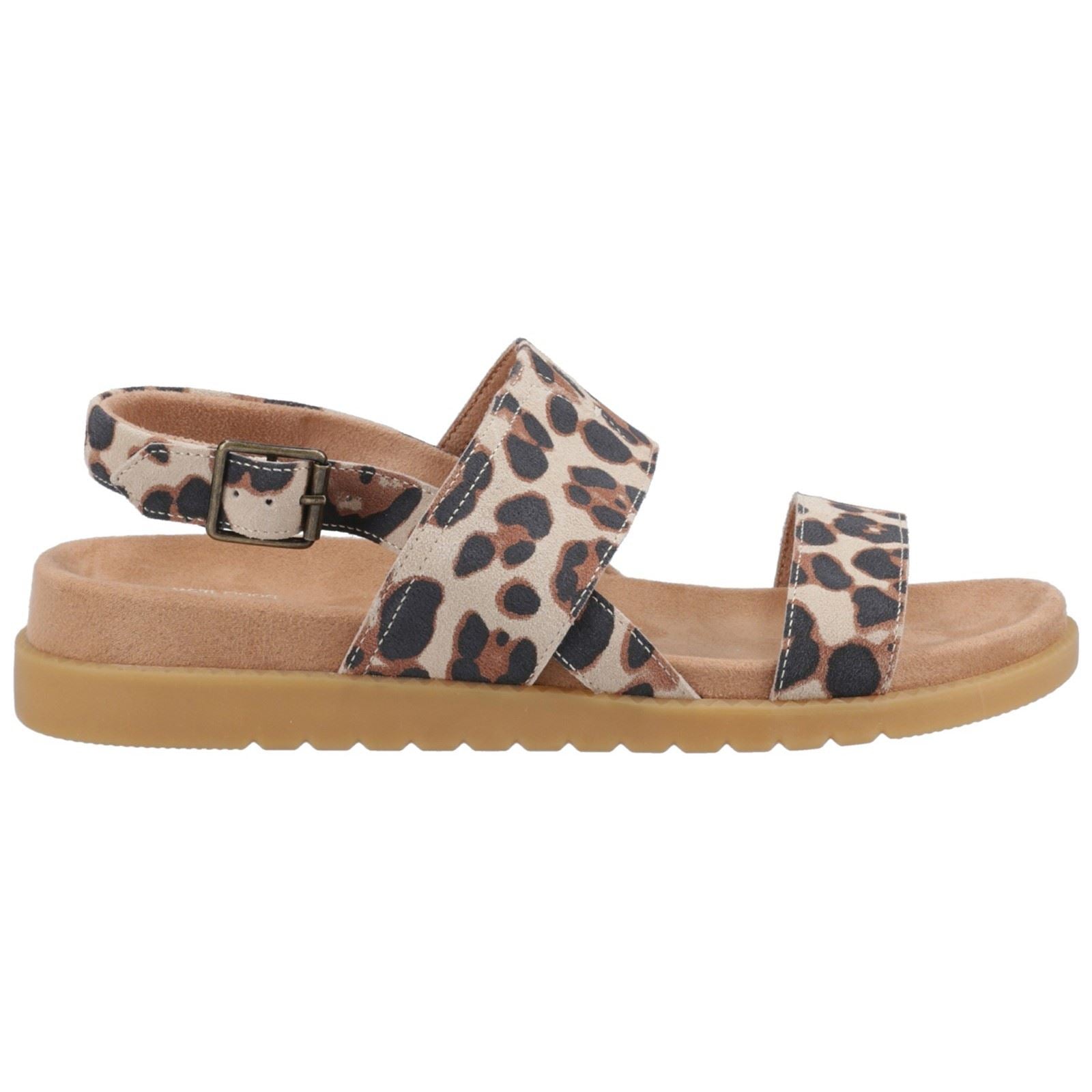 TOMS Marin Damen Sandalen Aus Wildleder In Oatmeal-Leopard-Muster