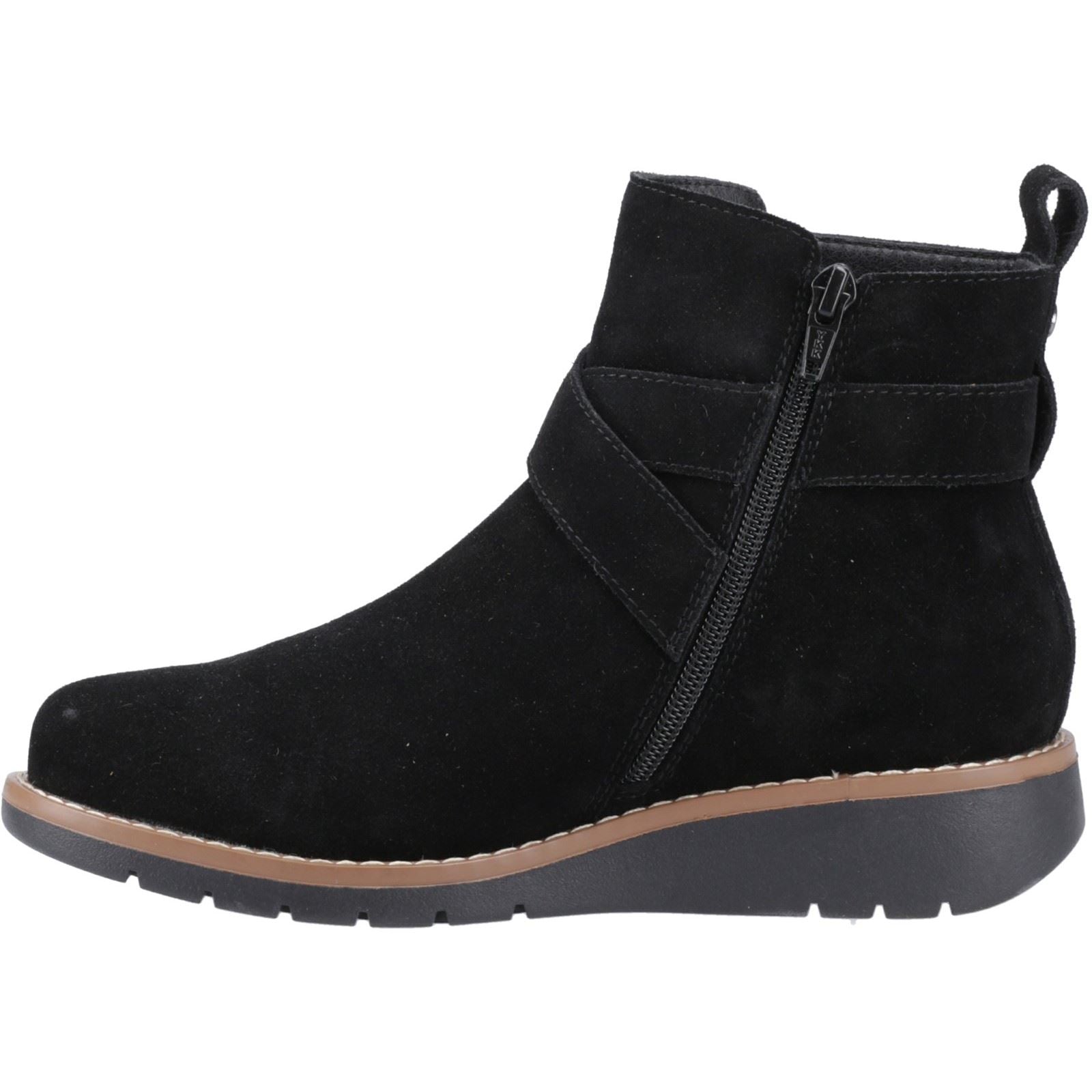 Hush Puppies Lyra Damen Wildleder Winterstiefeletten in Schwarz