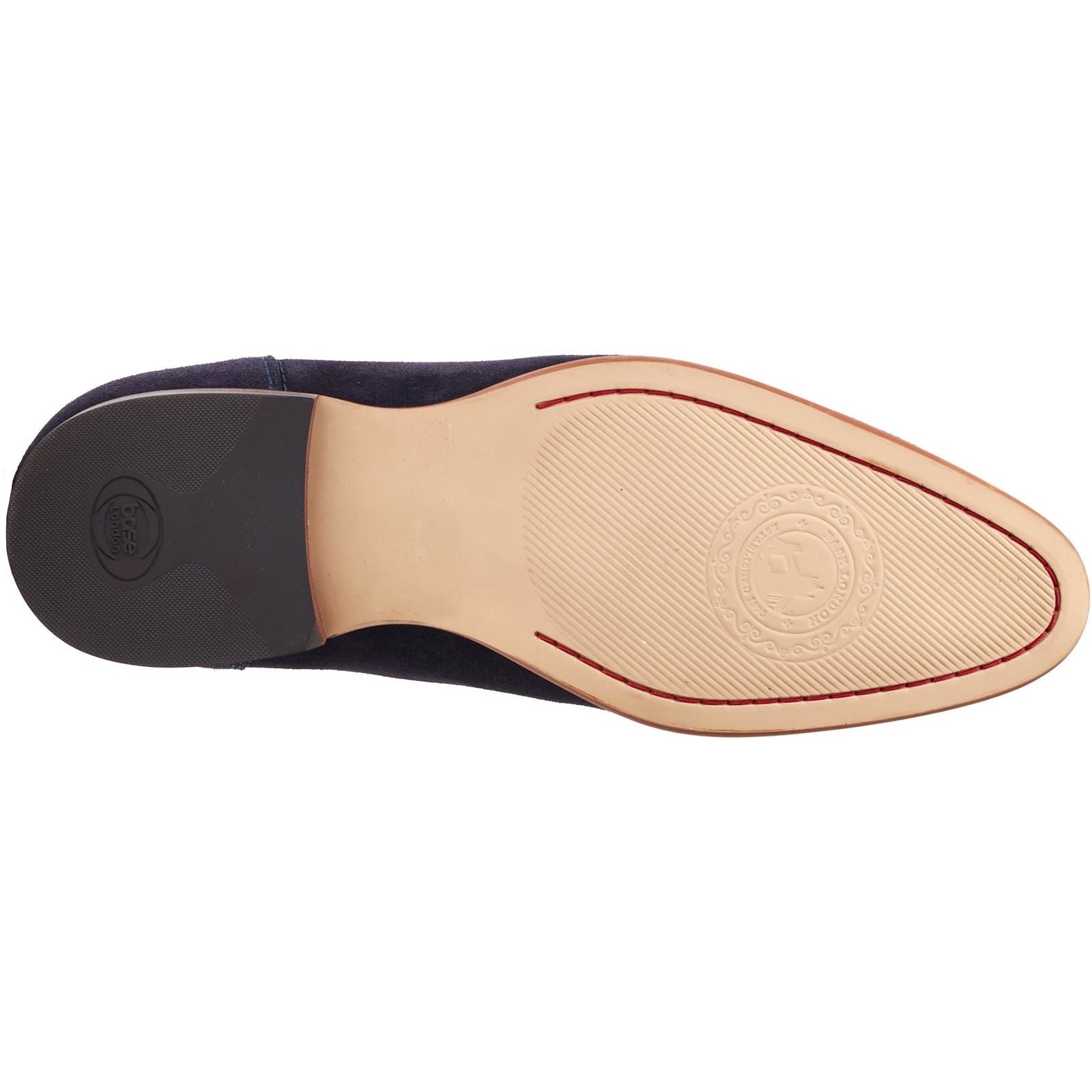 Base London Bruno Herren Mokassins Aus Leder In Marineblau