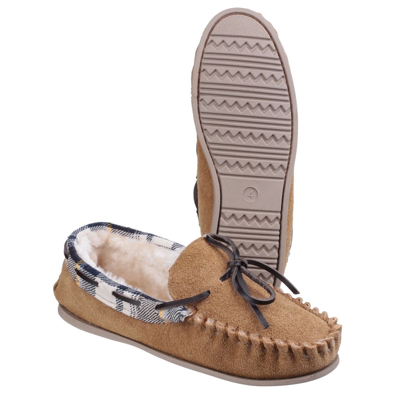 Cotswold Kilkenny Wildleder Damen Hausschuhe In Beige