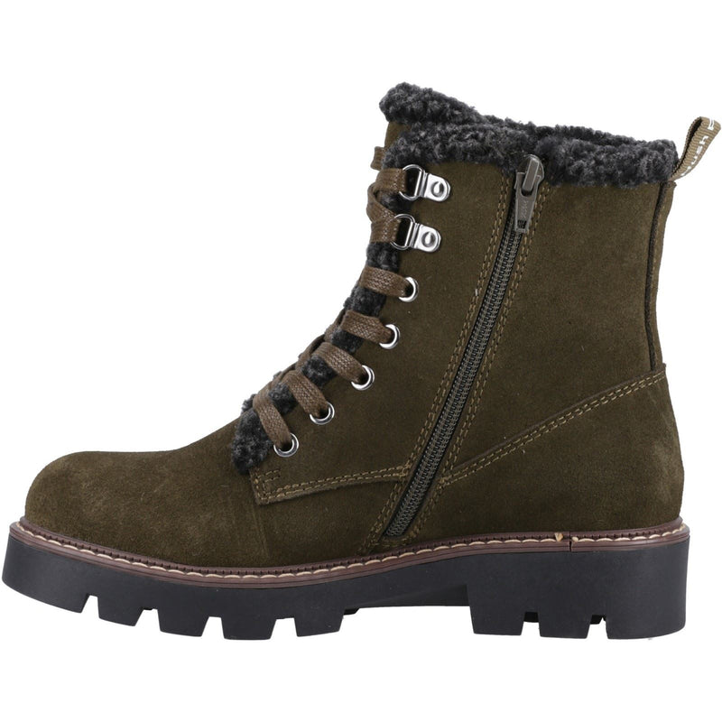 Hush Puppies Aurelia Wildleder Damen Khaki Stiefel