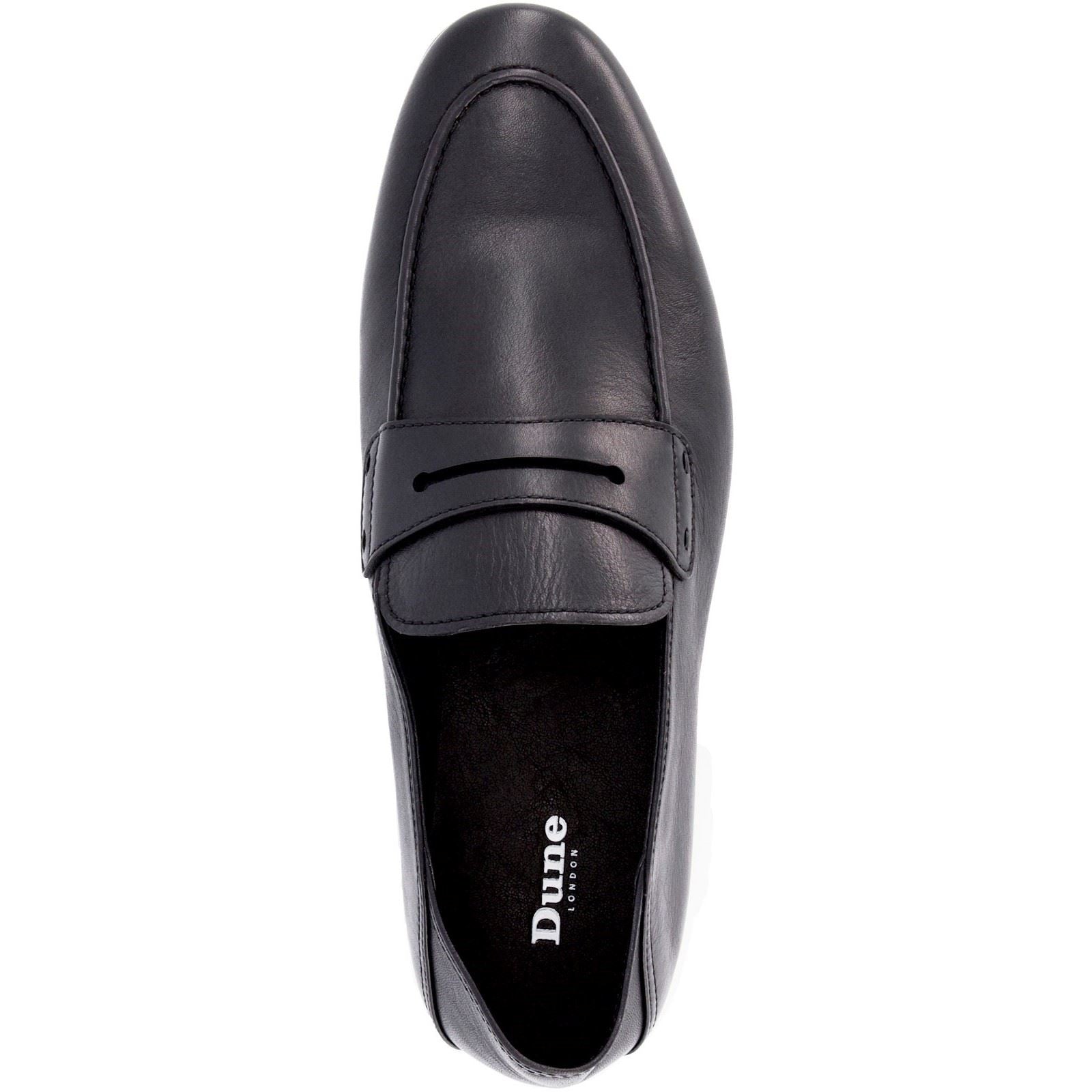 Dune Sync Leder Herren Schwarze Mokassins