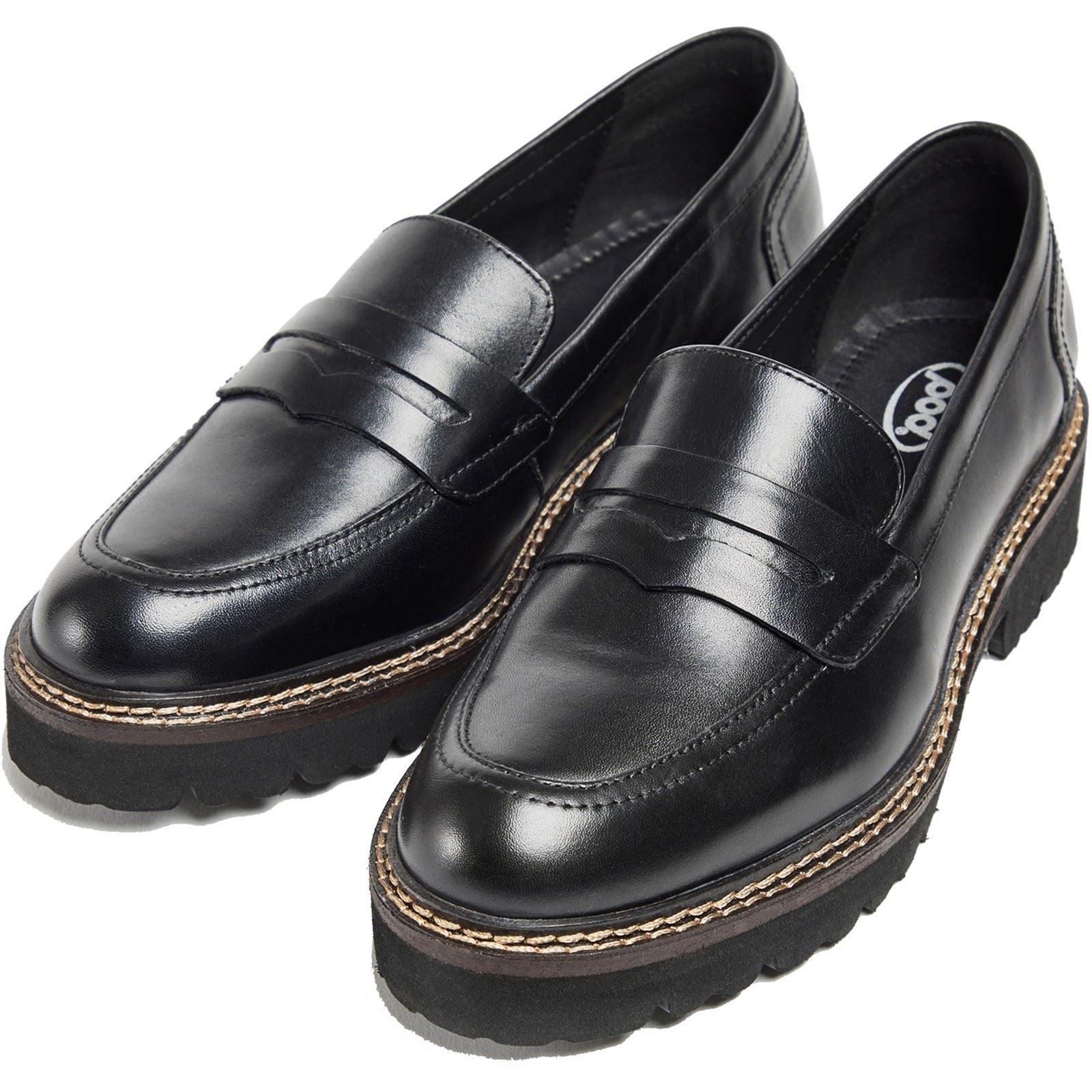 Pod Kenny Leder Frauen Schwarze Farbe Slipper