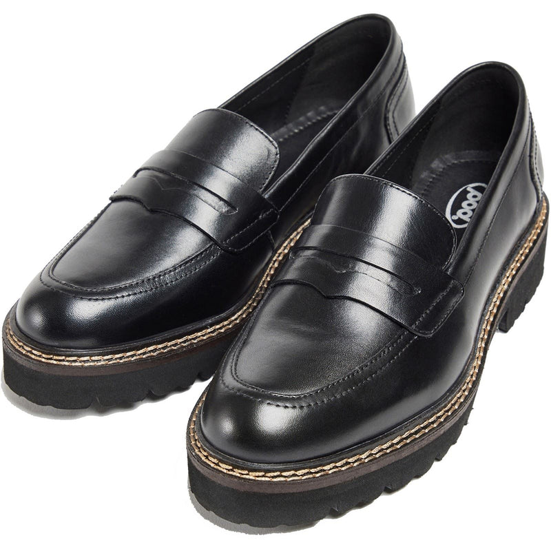 Pod Kenny Leder Frauen Schwarze Farbe Slipper