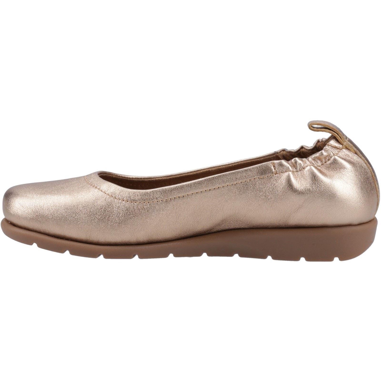 Hush Puppies Skylar Leder Damen Gold Flats