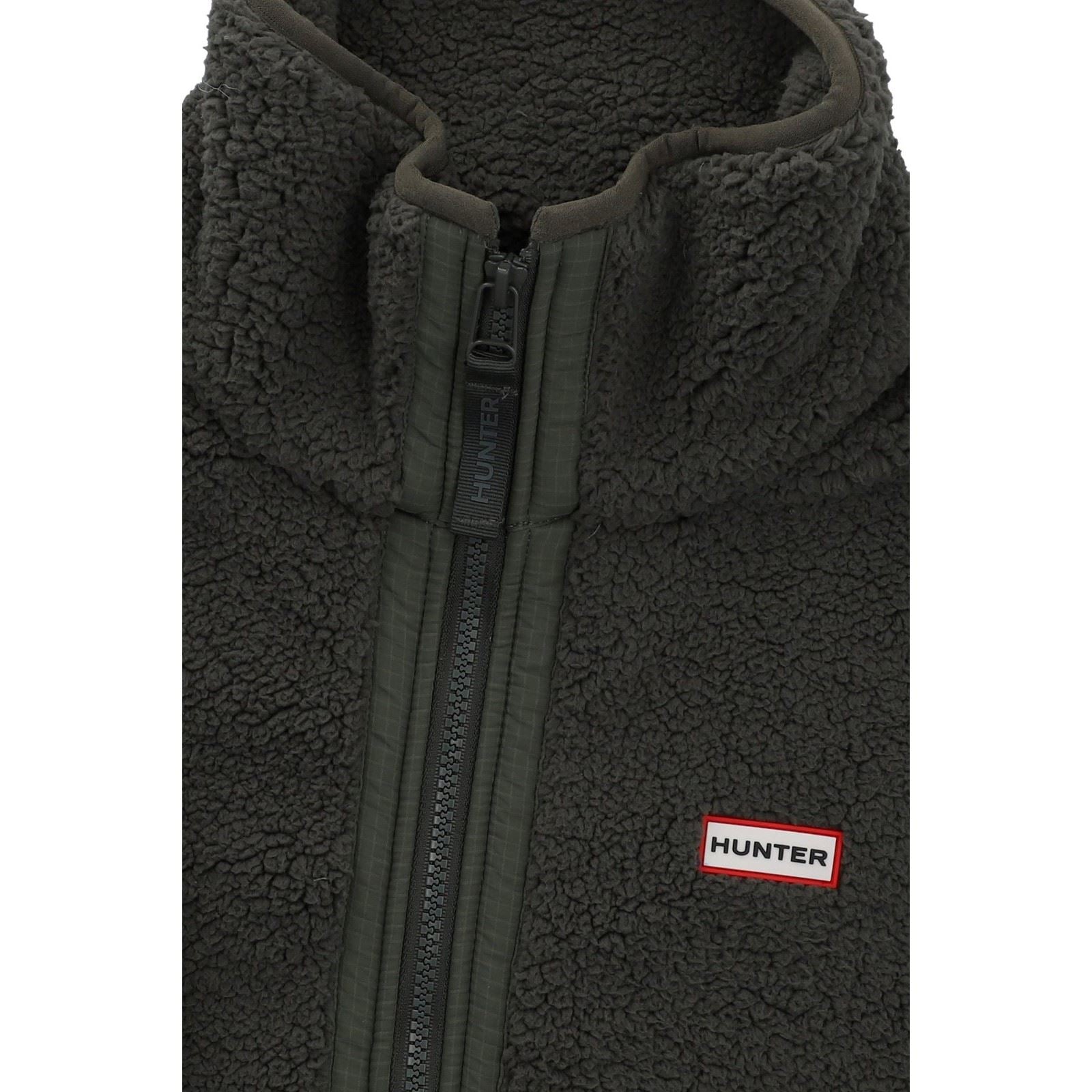 Hunter Tiorga 1/4 Zip Borg Fleece Polyester Herren Grüner Reißverschluss-Pullover