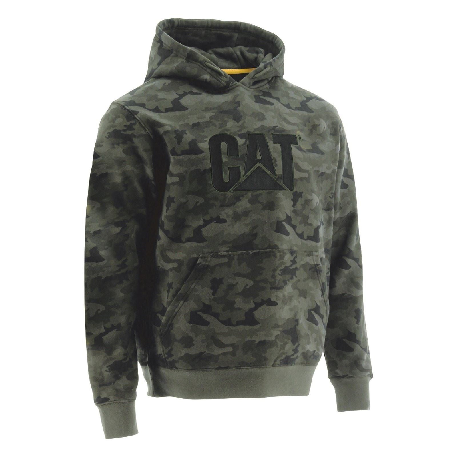 Caterpillar Trademark Baumwolle Herren Grünes Kapuzensweatshirt