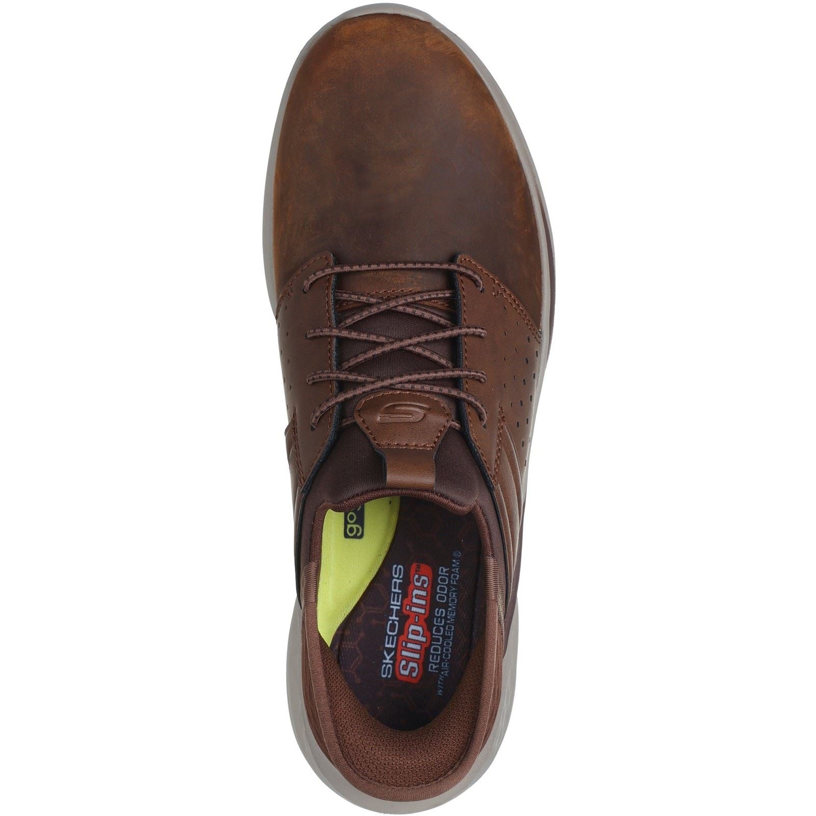 Skechers Slade Zachary Textil Herren Dunkelbraune Weitgeschnittene Schnürschuhe