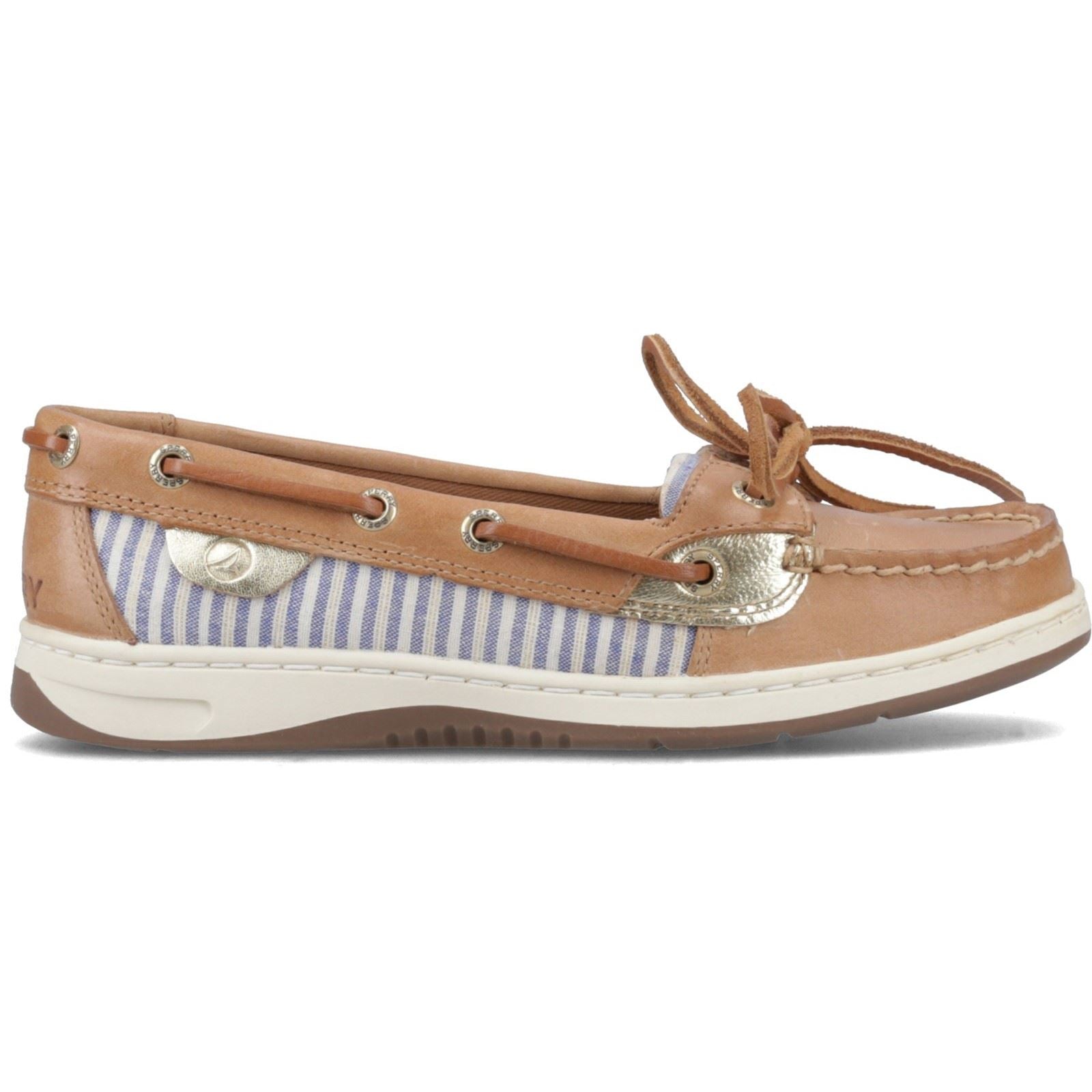 Sperry Angelfish Leder Und Baumwoll Damen Peanut Bootsschuhe