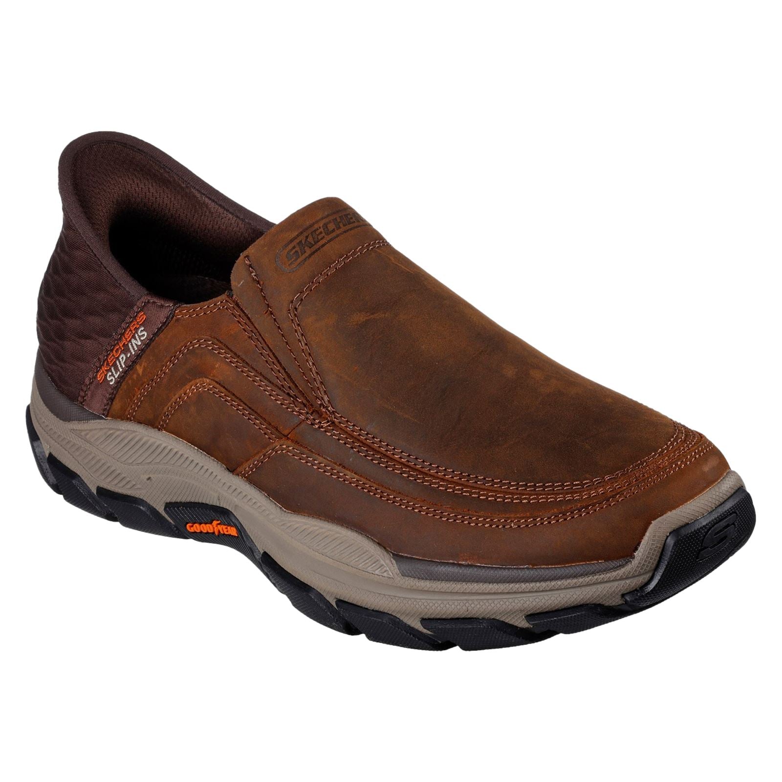 Skechers Respected Elgin Herren Mokassins Aus Dunkelbraunem Leder