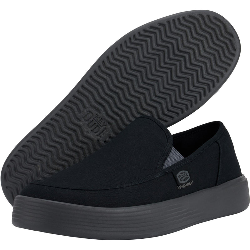 HEYDUDE Sunapee Canvas 100% Baumwolle Herrenschuhe In Schwarz/Anthrazit