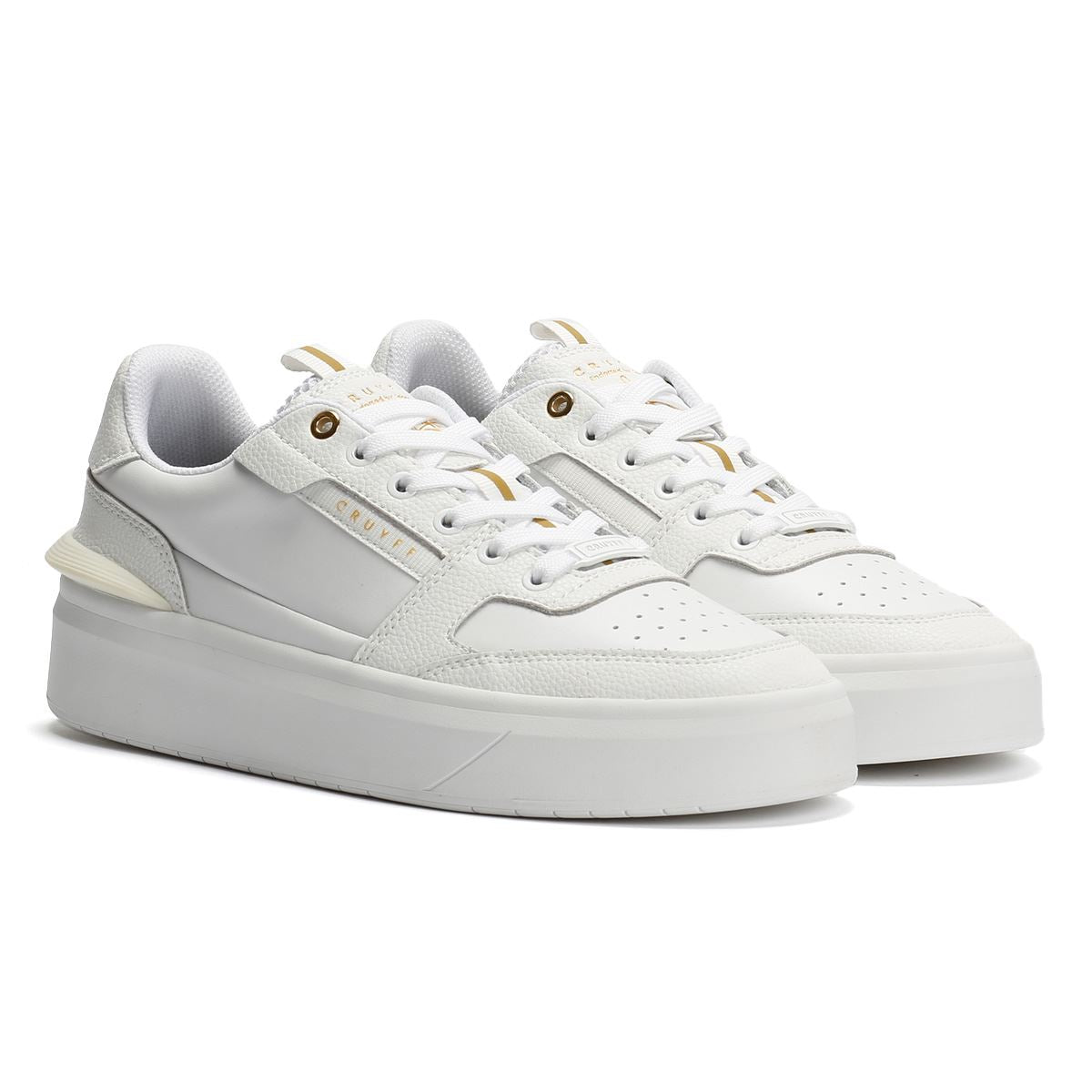 Cruyff Endorsed Tennis Leder Herren Weiße Sneakers