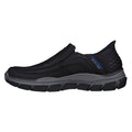 Skechers Respected Elgin Leder Herrenschuhe, Schwarze Farbe Mokassins