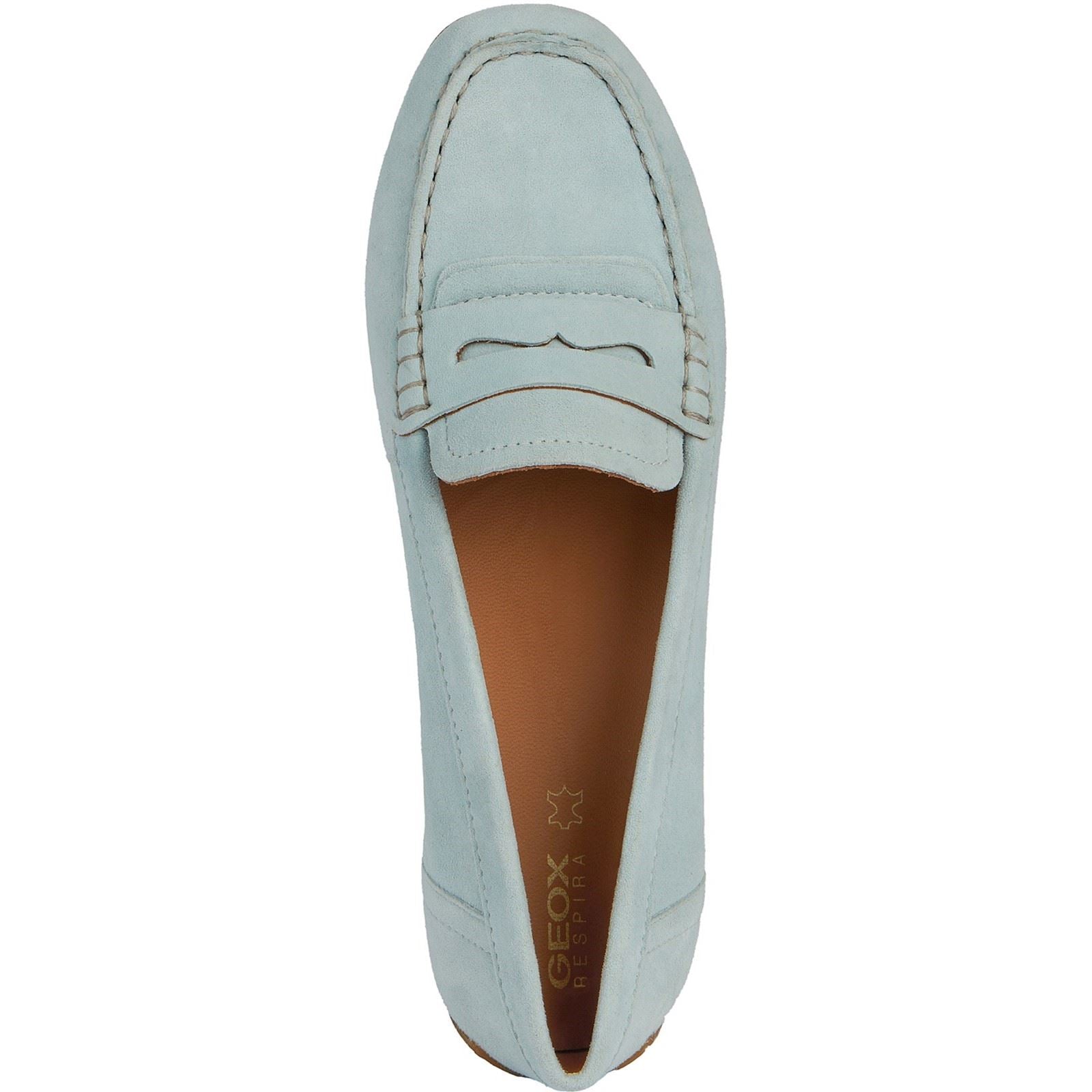 Geox D Kosmopolis Wildleder Damen Hellblaue Mokassinschuhe