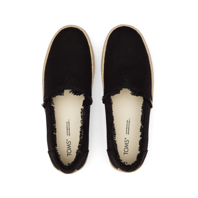 TOMS Valencia 100% Baumwolle Damen-Schwarze Farbespadrilles