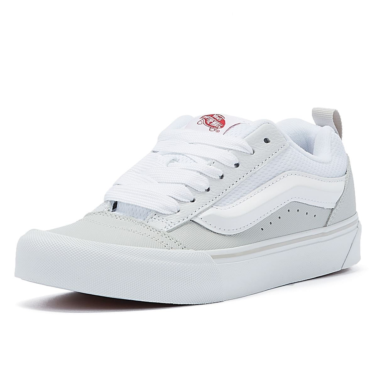 Vans Knu Skool Retro Skate Sneaker Aus Weißem/Rotem Leder