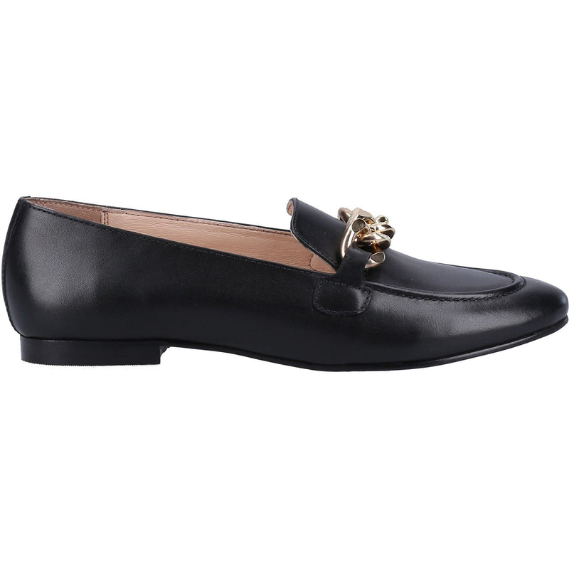 Hush Puppies Harper Chain Damen-Schwarze Farbe-Lederloafer