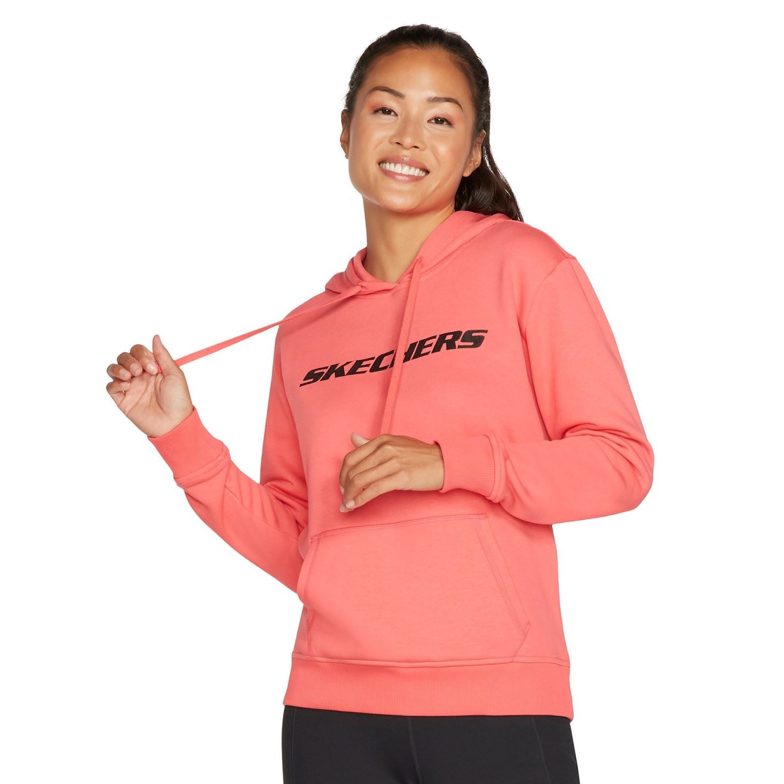 Skechers Performance Heritage Pullover Baumwoll-Pullover Mit Kapuze Für Frauen In Pfirsich