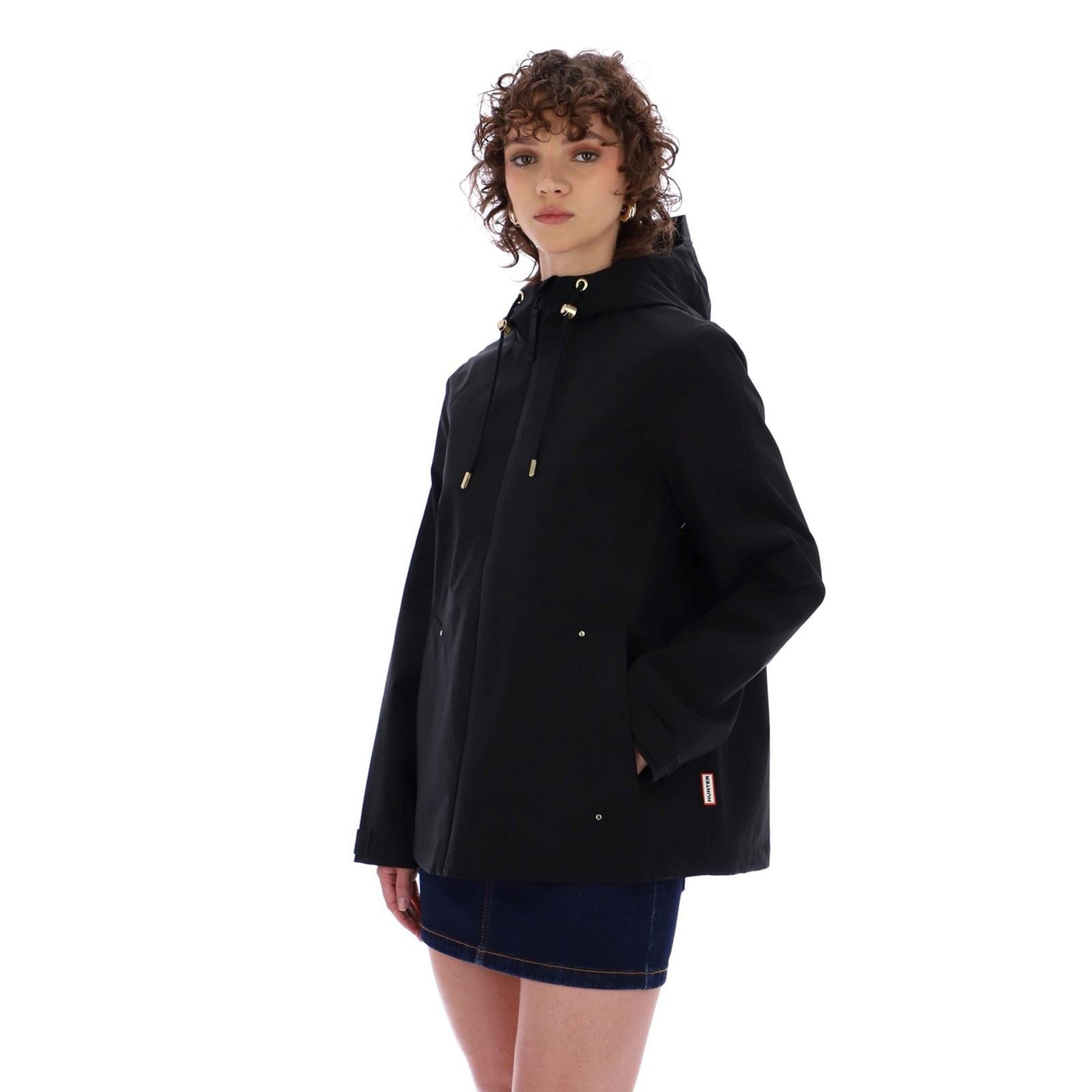 Hunter Original Lightweight Waterproof Damen Schwarze Regenjacke