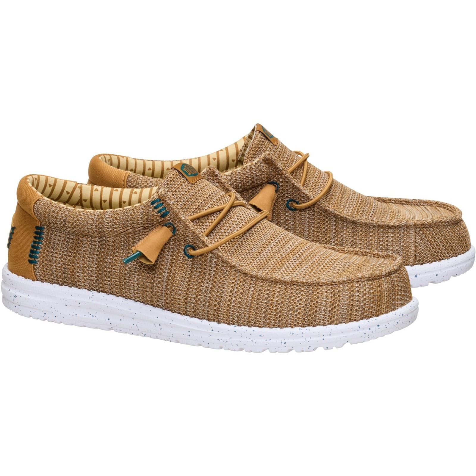 HEYDUDE Wally Stretch Sox Polyester Herren Loafers In Knochenbraun/Multi