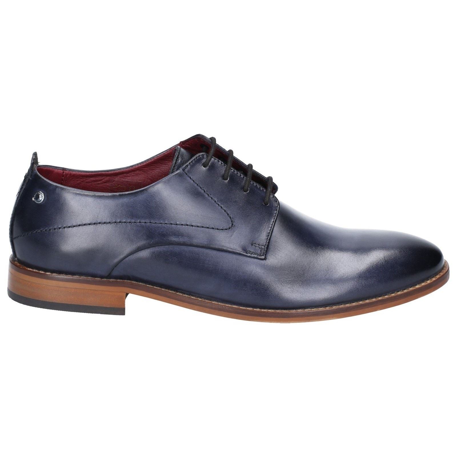 Base London Script Washed Leder Herren Marine Oxford Schuhe