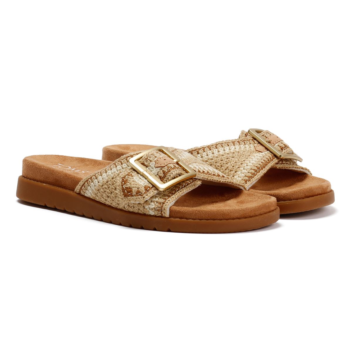 TOMS Marin Slide Textile Damen Sandalen In Beige