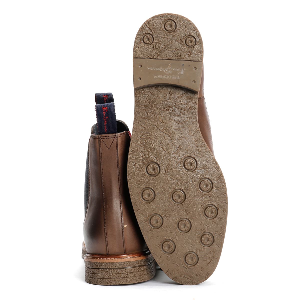 Ben Sherman Walker Chelsea Leder Herren Braune Stiefel