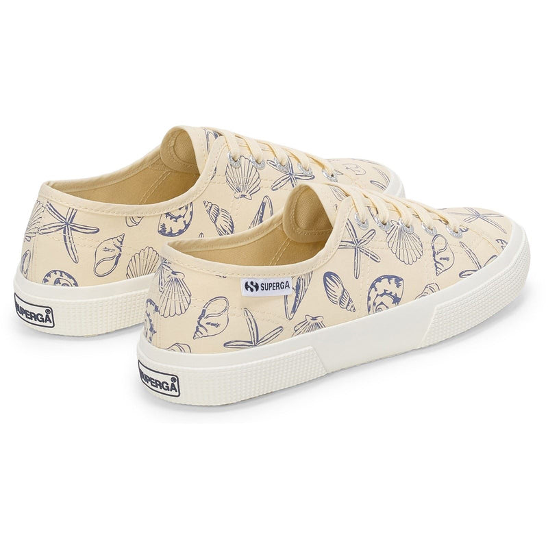 Superga 3750 Seashells Print Baumwoll-Damensneaker In Beige
