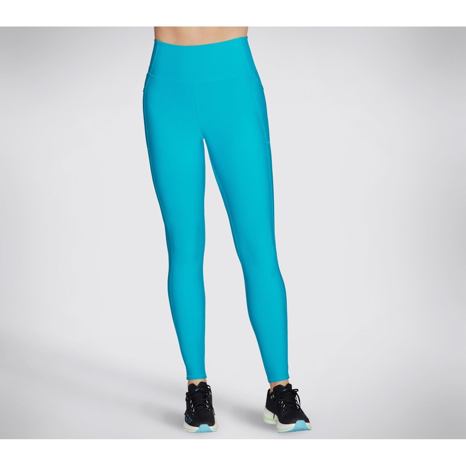 Skechers Performance GOFLEX Rib Nylon Damen Blaue Sportleggings