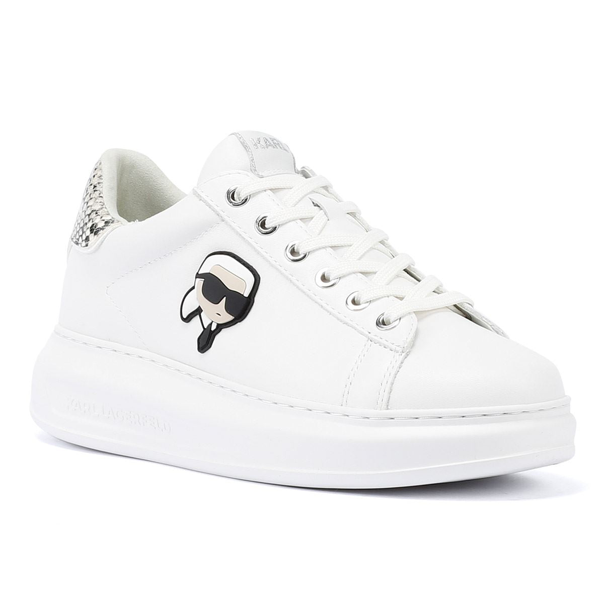 Karl Lagerfeld Kapri NFT Lo Lace Leder Damensneaker In Weiß