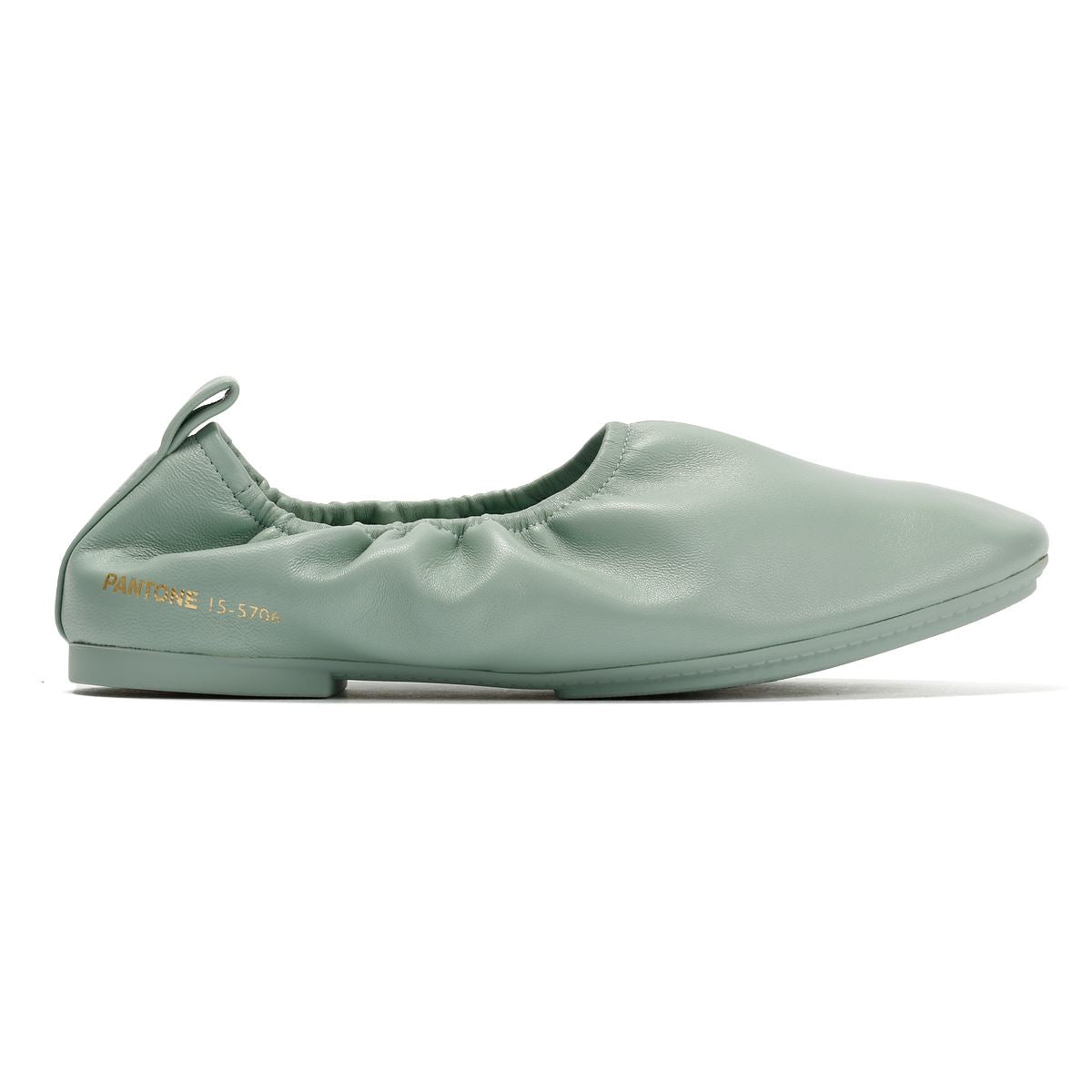 FitFlop X Pantone Delicato Ballerina Leder Damen Grüne Schuhe