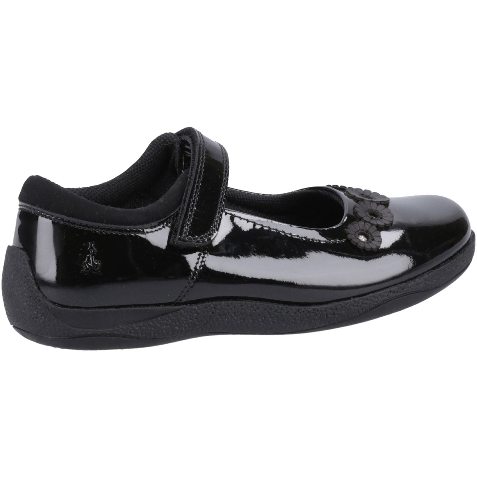 Hush Puppies Christina Patent Senior Mädchenschuhe Aus Schwarzem Leder
