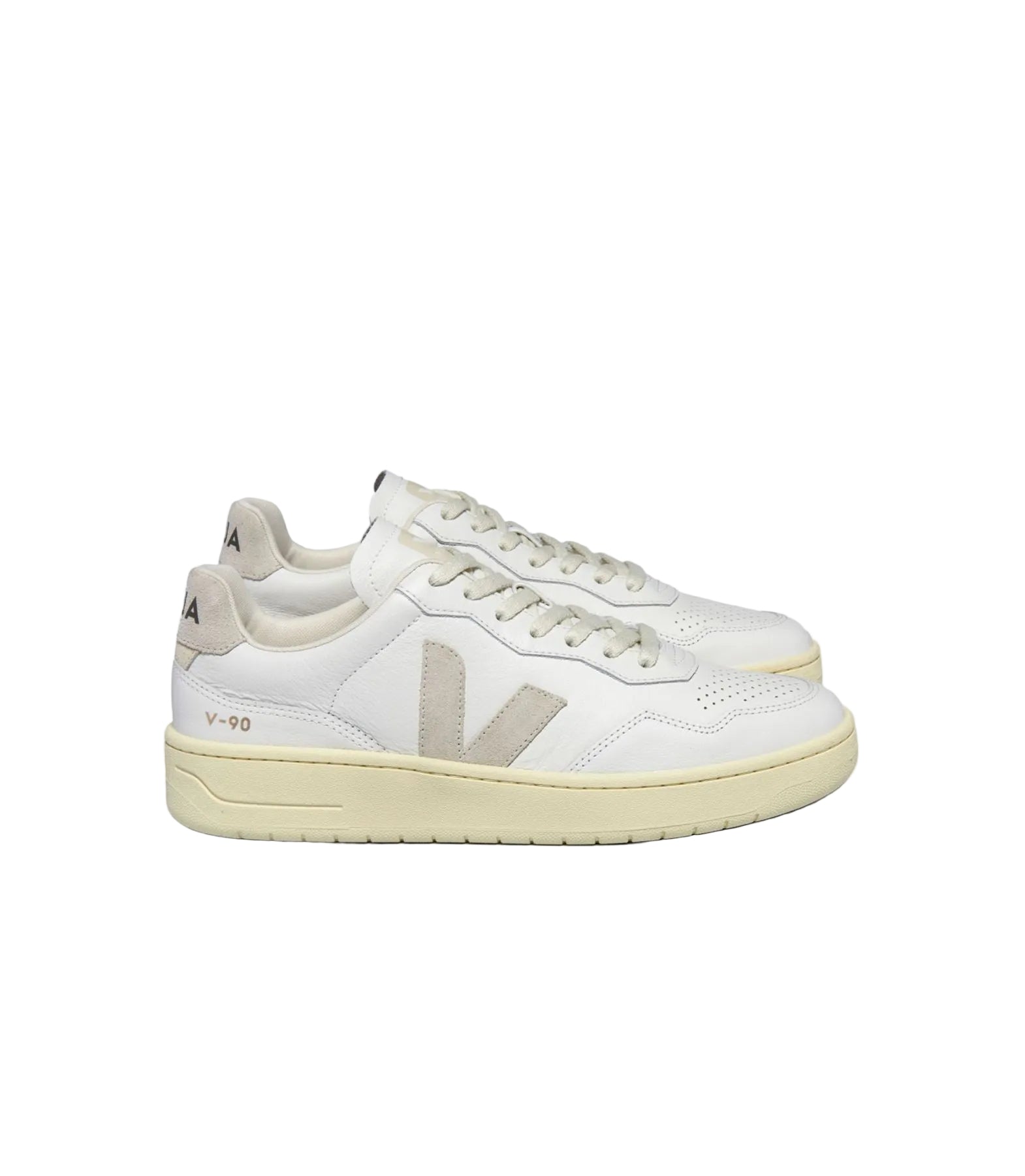 Veja V-90 Leder Damen Weiße Turnschuhe