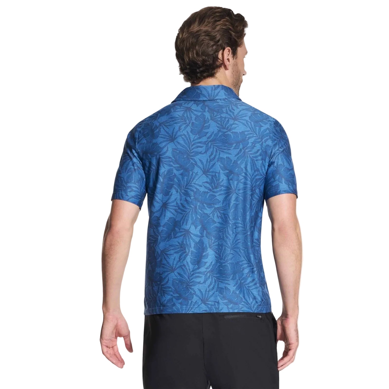 Skechers GO DRI All Day Printed Polyester Herren Blaues Polohemd