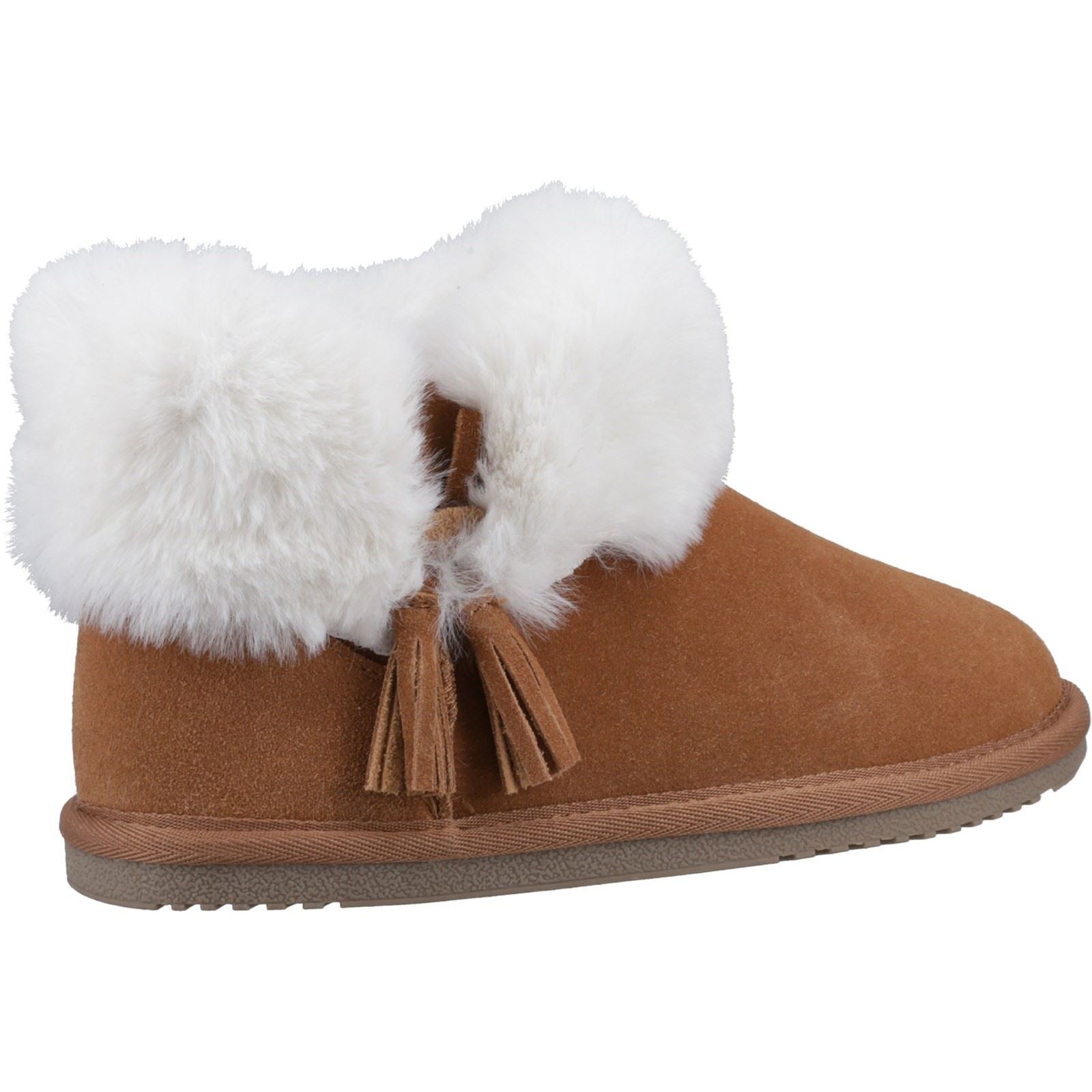 Hush Puppies Ayana Faux Fur Damenhausschuhe In Hellbraun