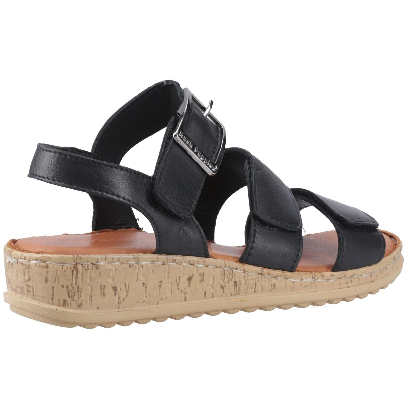 Hush Puppies Eliana Sandal Leder Damen Schwarze Sandalen
